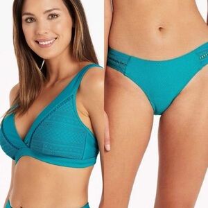 NEW SEA LEVEL SWIM Amazing Lace Seafoam Cross Front D/DD Cup Panelled BIKINI SET